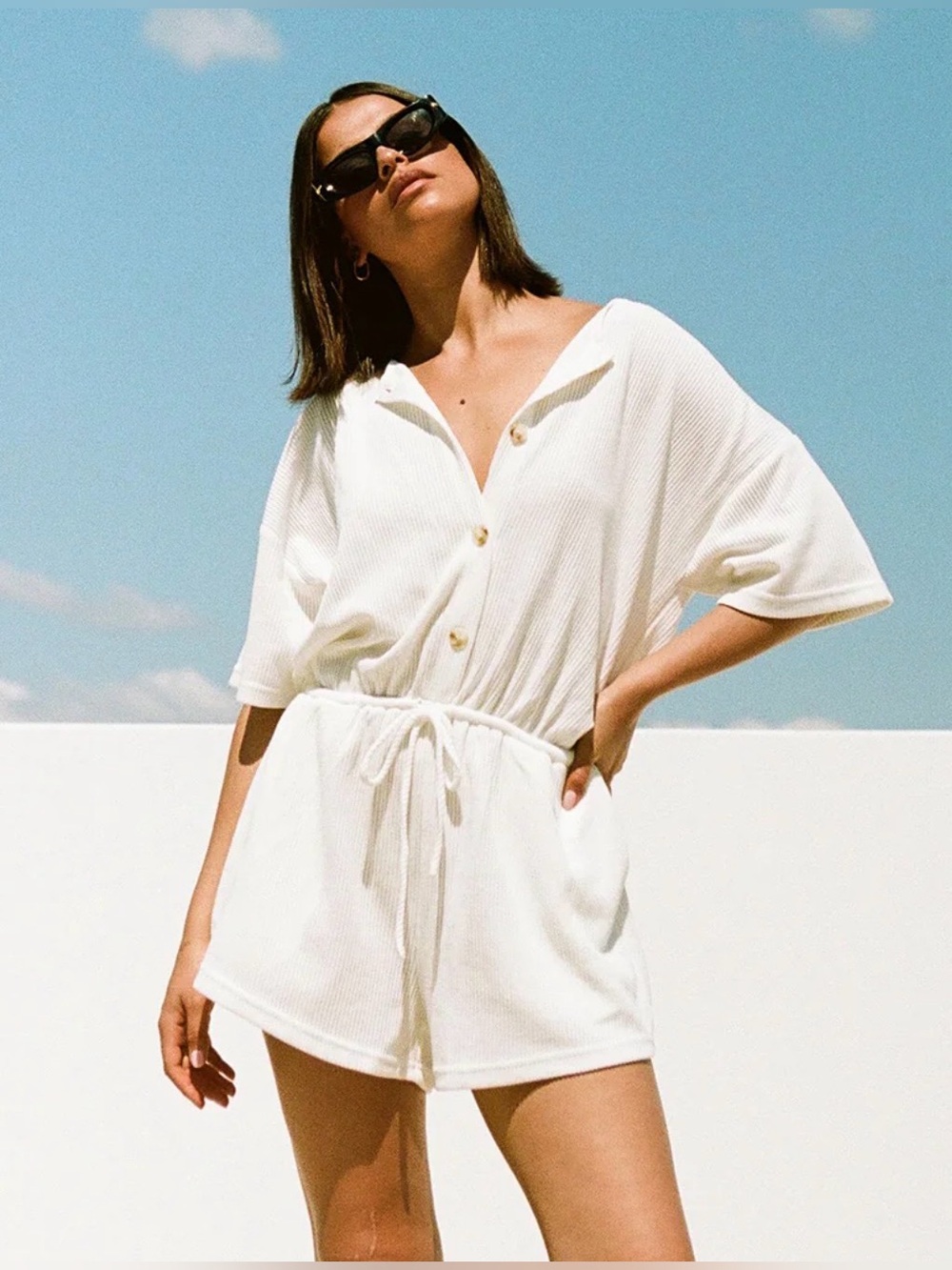 SABO skirt Juniper Playsuit - White